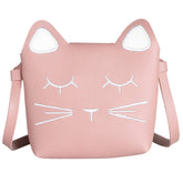 Cute Little Girls Shoulder Bag Handbag Purse, Princess Mini Bags,Cat Cross Body Messenger Bag (Pink)